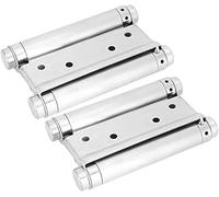2Pcs Stainless Steel Double-Door Spring Hinges Automatically Close The Door, Double-Spring Open Both Inside and Outside