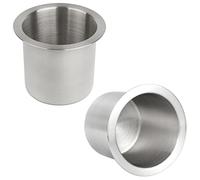 2Pcs Stainless Steel Drop-in Cup Drink Holder Silver Poker Table Drink Holder Cinema Sofa Drop-in Drink Cup Holder for Yacht Boats RV Cars and Trucks