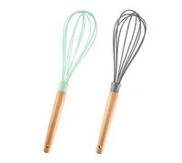 2pcs Stainless Steel Eggbeater Manual Whisk Mixer with Wooden Handle | Kitchen and Home Use, Whisk Eggs Cream Chocolate Icing Sugar Mixture Random Color