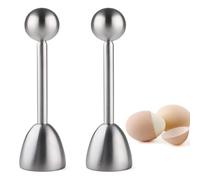 2Pcs Stainless Steel Eggshell Top Cutter - Soft Hard Boiled Egg Topper, Poached Egg Shell Remover, Eggshell Peeler,Eggshell Separator, Top Cutter for Hard and Soft Boiled