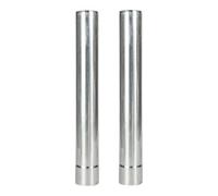 2Pcs Stainless Steel Exhaust Pipe, 48cm Stove Chimney Pipe Gas Exhaust Pipe for Woodburners, Camping Stoves, 60mm Diameter (Straight)