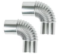2Pcs Stainless Steel Exhaust Pipe, Stove Chimney Pipe Gas Exhaust Pipe Elbow Connector for Woodburners, Camping Stoves, 60mm Diameter