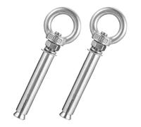 2pcs Stainless Steel Expansion Eye Bolt Anchors 60mm | M6 Shielded Bolt, Closed Hook, 10mm Drill Hole, 16.8mm Inner Ring, Corrosion Resistant, Easy Installation