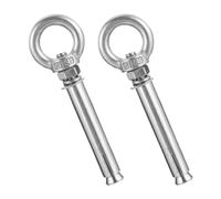 2pcs Stainless Steel Expansion Eye Bolt M6 X 60mm for Concrete Walls | Closed Hook Design, 10mm Drill Opening, 16.8mm Inner Ring, Corrosion Resistant Hardware for Brick, Cement Floors