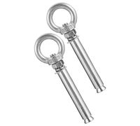 2pcs Stainless Steel Expansion Eyebolt Closed Hook Fastener | 16.8mm Inner Ring, 10mm Drill Hole, M6 Screw, 60mm Length, Corrosion Resistant, Easy Installation for Mounting