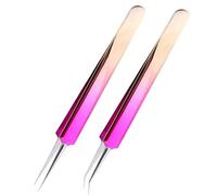 2pcs Stainless Steel Eyebrow False Eyelashes Tweezers Lashes Extension Nail Makeup Tool Profession Tweezer(New Set-)