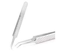 2pcs Stainless Steel Eyebrow False Eyelashes Tweezers Lashes Extension Nail Makeup Tool Profession Tweezer(J 1pcs)