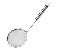 2PCS Stainless Steel Fat Skimmer Spoon, Fine Mesh Food Strainer for Grease, Gravy and Foam, Metal Flat Cooking Skimmer Ladle Colander with Handle Food Strainer Kitchen Tools(M)