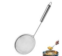 2PCS Stainless Steel Fat Skimmer Spoon, Fine Mesh Food Strainer Spoon Hot Pot Fat Skimmer with Long Handle Oil Removing Ladle Multifunctional Kitchen Tools for Cooking, Frying, Pasta, Egg, Foam (M)