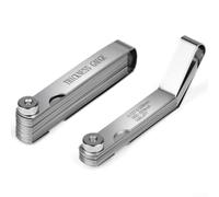 2PCS Stainless Steel Feeler Gauge Set Designed for Engine and Industrial Applications, Includes Straight and Offset Blades with Anti Slip Interlock System