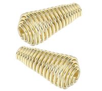 2pcs Stainless Steel Fireplace Spring Handle Grip for Wood Stove | Tower Shaped Golden Finish, Heat Resistant Design, for Smoker Doors and Bbq Grilling