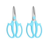 2PCS Stainless Steel Flower Shear, Trimming Scissor for Garden, Gardening Hand Pruning Snip, Bonsai Flower Cutting Fruit Branch Picking Curved Blade for Fruit Trees (BU)