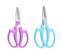 2PCS Stainless Steel Flower Shear, Trimming Scissor for Garden, Gardening Hand Pruning Snip, Bonsai Flower Cutting Fruit Branch Picking Curved Blade for Fruit Trees (PE+BU)