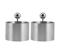 2pcs Stainless Steel Food Mould with Pusher for Rice Balls and Cakes | Reusable Kitchen Utensil for Cold Dishes, Dessert Preparation, Quick Release, Silver Finish, Creative Plating, Home Cooks
