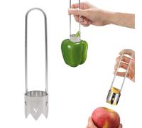 2Pcs Stainless Steel Fruit and Vegetable Corer Tool - 2025 Upgraded Red Bell Pepper Seed Remover, Apple Corer, and Kitchen Gadget for Home Use (Includes 2Pcs)
