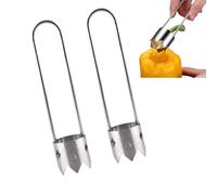 2Pcs Stainless Steel Fruit & Vegetable Corer - Bell Pepper Seed Remover Fruit Core Remover Apple Pear Vegetable Coring Tool for Home Use Kitchen Gadgets