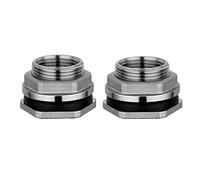 BLUVLY 2pcs Stainless Steel Garden Hose Bulkhead Fitting, 1/2" 3/4" 1" 1-1/4" 1-1/2" 2" BSP Female Thread SUS304 Pipe Single Loose Key Swivel Fitting Nut Water Tank Jointer Connector (Size : DN15)