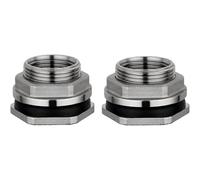 2pcs Stainless Steel Garden Hose Bulkhead Fitting, 1/4" 3/8" 1/2" 3/4" 1" 1-1/4" 1-1/2" 2" BSP Female Thread SUS304 Pipe Single Loose Key Swivel Fitting Nut Water Tank Jointer Connector(DN20)