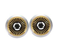 2pcs Stainless Steel Gas Stove Diffuser for Wok Burner | Golden Finish, Universal Fit, Even Heat Spread, Easy Install for Cooktop Range Replacement