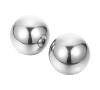2pcs Stainless Steel Hand Massage Balls for Palms, Portable Relaxation | Polished Smooth Metal Surface, for Work Breaks and Physical Therapy Sessions, Silver round Design