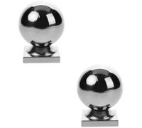 2pcs Stainless Steel Handrail Ball for Gates and Fences, Silver | Railing Topper for Architectural Projects, Stable Support, Versatile Application, Secure Fit