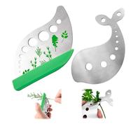 2PCS Stainless Steel Herb Strippers, Kitchen Leaf Stripping Tool, Mini Leaf Stem Stripping Tool with Protective Cover, for Removing Stems from Herbs, Chard, Kale 9 Holes and 10 Holes