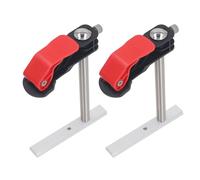 2Pcs Stainless Steel Hold Down Clamp, Bench Dog Clamp with Quick Release Mechanism, Woodworking Benchtop Clamp for Drilling Tables and Standard Grooves, Non - Slip Secure Grip