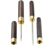2Pcs Stainless Steel Ice Pick with Wood Handle & Safety Cover, Ice Crusher Tool for Home, Camping, Bar