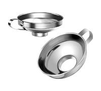 2Pcs Stainless Steel Jam Funnels Canning Funnel Wide Mouth Funnels Kitchen Set for Regular Fluid Oil Powder Beans Jar Flask