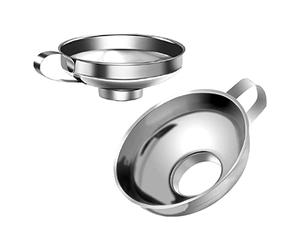 2Pcs Stainless Steel Jam Funnels Canning Funnel Wide Mouth Funnels Kitchen Set for Regular Fluid Oil Powder Beans Jar Flask