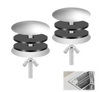 2Pcs Stainless Steel Kitchen Sink Tap Hole Cover,Matte Black Sink Tap Hole Cover for Sink and Bath Overflow Cover Leakage Prevention, for Home Kitchen and Bathroom Decoration