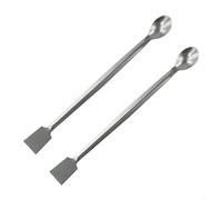 2Pcs Stainless Steel Lab Sampling Spoon Spatula, 20cm Double End Reagent Tool
