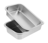 2pcs Stainless Steel Livestock Feeding Trough Large Water Pan | 12.4 X 8.5x2.8 Inch Metal Vessel, Easy Cleaning and Refilling, Stable Outdoor Design for Poultry Keepers
