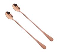 2pcs Stainless Steel Long Handle Ice Spoon for Cocktails and Coffee | Easy Stirring, Polished Finish, Reach Tall Glasses, Bars, Tea Service, Ice Cream, Modern Look