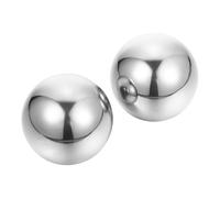 2pcs Stainless Steel Massage Balls for Hands and Palms, Silver | Polished Smooth Surface, Desk and Home Use, Press Acupoints, Reduce Stress, Improve Flexibility