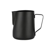 2pcs Stainless Steel Milk Frothing Pitcher Jug Steaming Pitcher with Scale for Cappuccinos Latte Art(600ML Black)