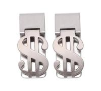 2pcs Stainless Steel Money Clip Silver Wear-resistant Metal Cash Clip