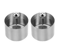 2pcs Stainless Steel Mousse Ring Mold with Pusher | Quick Unmoulding Design, Silver Finish, Beginner Friendly, Suitable for Home Cooks and Pastry Chefs in Kitchens