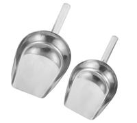 2pcs Stainless Steel Multi-Purpose for Kitchen Use Ice Grain and Dried Food Scoop Handy and Handheld Kitchen for Measuring Ice Cubes Nuts and More