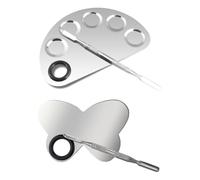 2pcs Stainless Steel Nail Art Spatula Palette Set for Mixing Makeup
