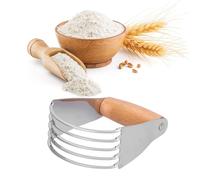 2Pcs Stainless Steel Pastry Blender, Dough Blender Baking Accessory Professional Pastry Cutter Dough Cutter Butter Tool Pastry Cutter for Baking for Pasta, Pie Crust and Cake(Brown)