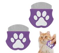 2Pcs Stainless Steel Pet Grooming Comb,Flea Lice Comb,Eye Combs for Pets,Gentle Round-Head Flea Combs for Dogs & Cats,Helps Clean Eye Area,Pet Eye Grooming Comb for Small Medium Large Pets(Purple)