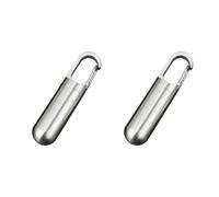 2Pcs Stainless Steel Pill Container Keychain Pill Holder Portable Pocket Pills Case Box Waterproof Medicine Organizer for Hold Medicines with A Diameter of 2mm-3mm