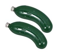 2pcs Stainless Steel Pocket Flask, Cucumber Shaped Green Travel Bottle | Portable Refill Design, Sl inish, for Whiskey or Water on Picnics and Social Gatherings