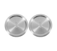 2pcs Stainless Steel Pot Lid for Pans and Mini Sauce Pots, Silver | Flat-shaped Cover with Ergonomic Handle, Tight Seal, Heat and Steam Retention, Splash Reduction