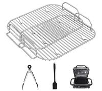 2pcs Stainless Steel Rack Set for Ninja Woodfire XL, Woodfire Grill Accessories Compatible with Ninja Woodfire XL BBQ Grill OG850 / OG901, Dishwasher Safe (Roast & Smoke Rack)