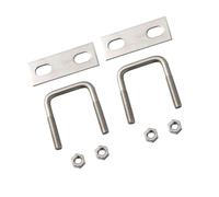 2Pcs Stainless Steel Right-angle Bolts U-shaped Square Clamp Screw Damper Silver For Trailer, Automotive(4.6X4cm)