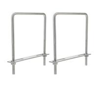 2pcs Stainless Steel Right Angle U Bolt M10 for Boat Trailer Use | Marine Outdoor Fixing, Bracket No-drill Installation, Silver Finish, for Wood and Aluminum Column Base Random Style
