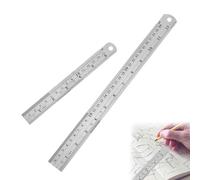 2Pcs Stainless Steel Ruler Set Metal Ruler 30cm/12in 15cm/6in Straight Edge Measuring Tool Set Metal Rulers Kit Sewing Rulers for School Office Drafting Geometry Crafting