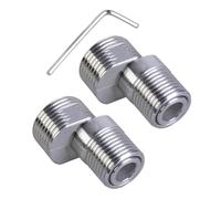 2PCS Stainless Steel Shower Tap Adapter Shower Arm Extension Curved Feet 360 Degree Adjustable Angled Vent Base Base for Kitchen and Bathroom